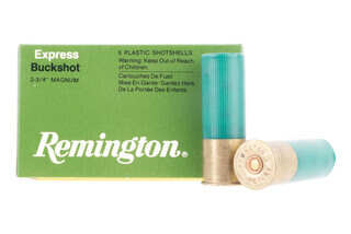 Remington Express Magnum 12 Gauge 00 Buckshot ammunition for hunting.